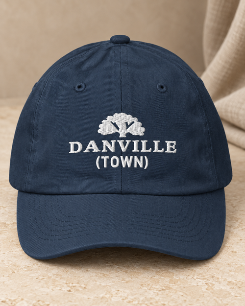 Danville (Town) | Embroidered Youth Cap on the saved Navy Valucap VC300Y cap in a warm studio setting.