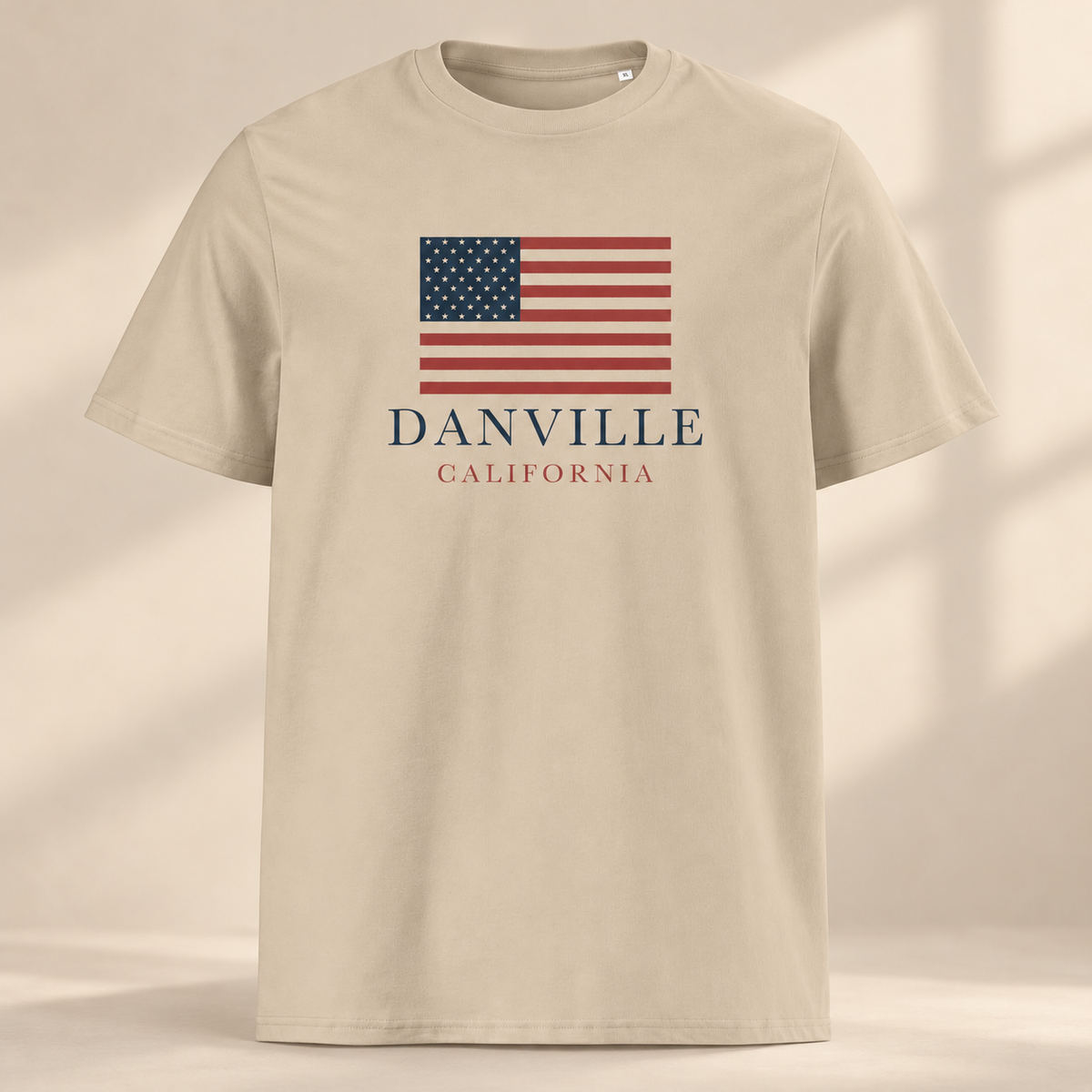 Danville Americana | Originals Organic Tee — studio view, Desert Dust