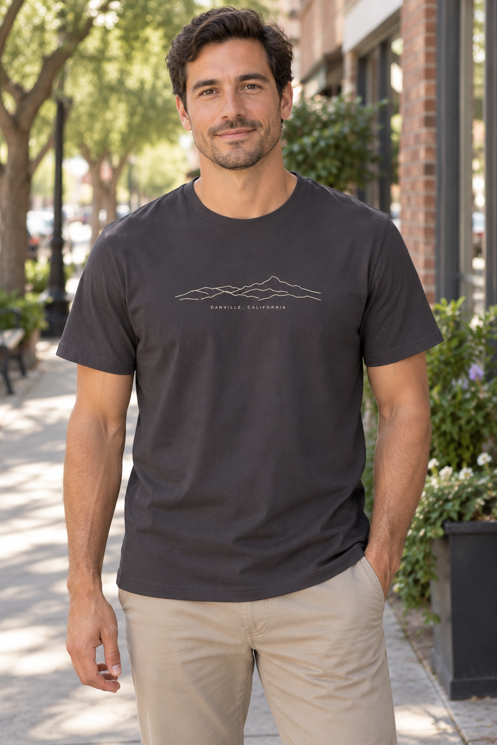 Diablo Ridge, Danville | Originals Organic Tee — lifestyle view, Anthracite